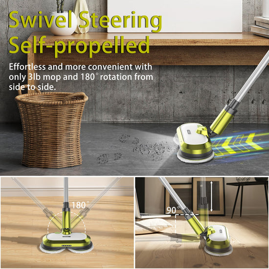 VMAI cordless electric mop with water spray and detachable battery.