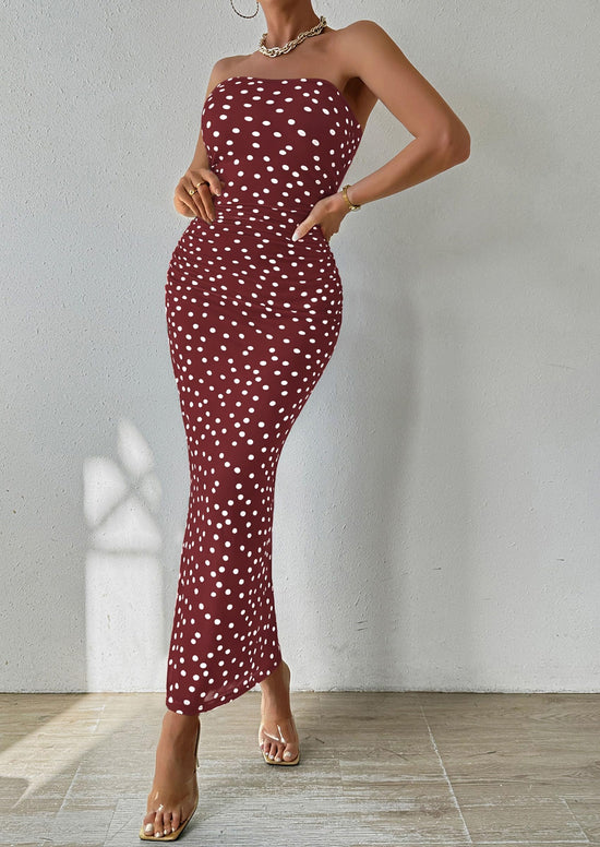 PRETTYGARDEN dress — strapless floral maxi for summer weddings and parties