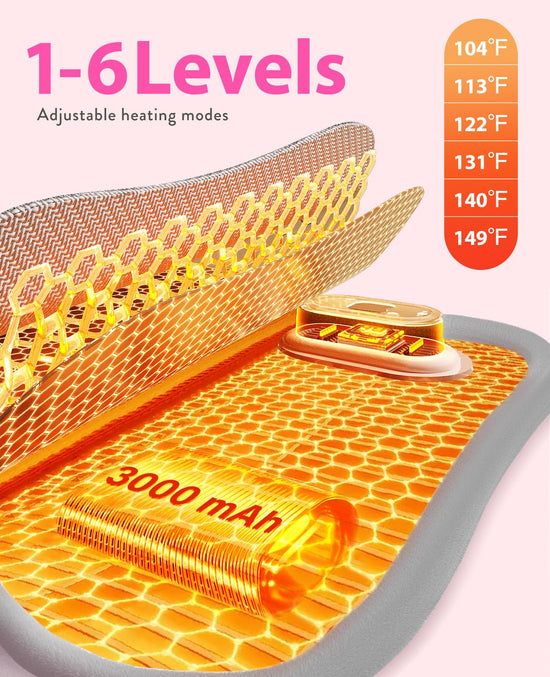 Electric heating pad — Portable cordless design with heat and massage modes
