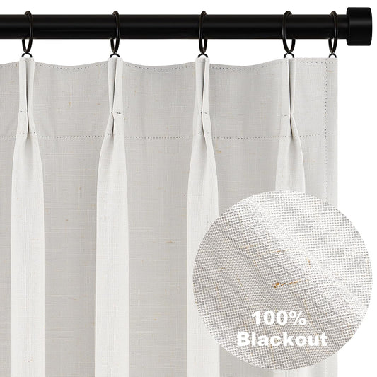 Topfinel curtains — Vintage off white floral hummingbird pattern, 84 inches long, 2 panels