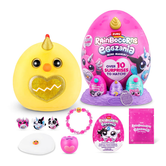 Toy figure — Rainbocorns Eggzania plush surprise with animal soft toy by ZURU