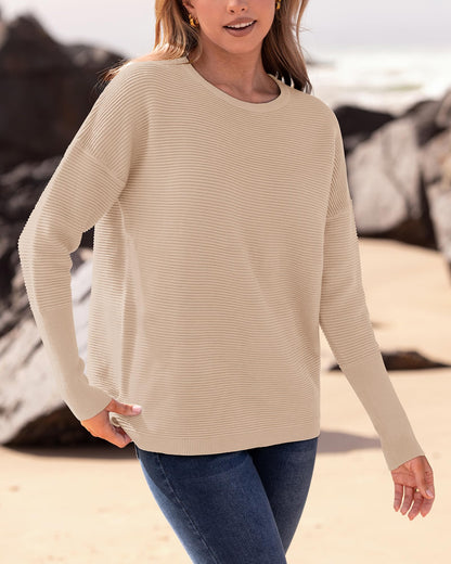 BTFBM sweater — casual long sleeve striped pullover tops for women 2026