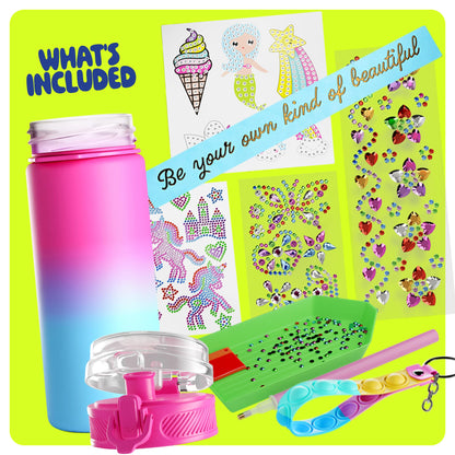 Dan&Darci art craft kit — decorate your own glow-in-the-dark water bottle kit for girls