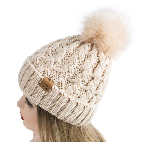 PAGE ONE winter ribbed beanie with pompom