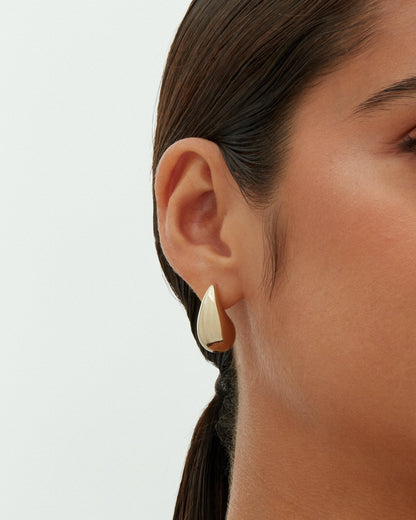 PAVOI teardrop chunky hoop earrings — 14K gold plated sterling silver design