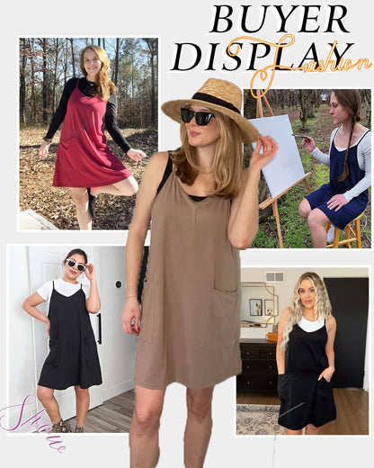 AUSELILY dress with pockets and spaghetti straps