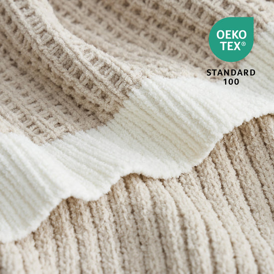 Chenille waffle weave throw blanket — reversible lightweight design by Amélie Home