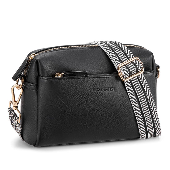 BOSTANTEN handbag with triple zip and colored shoulder strap