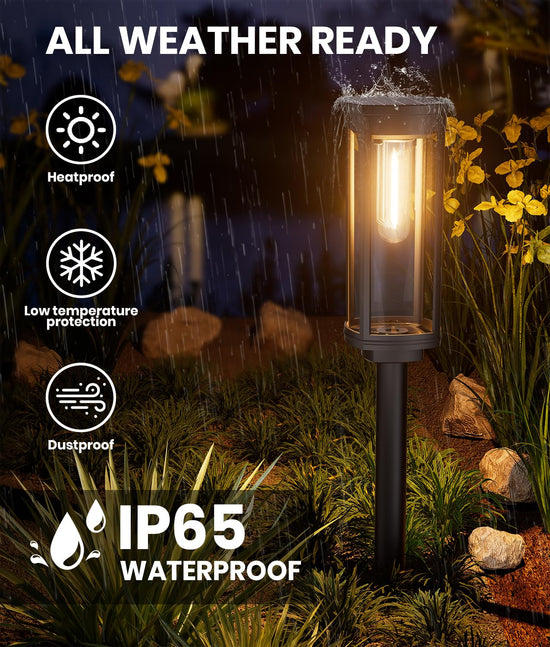 LIGHT_FIXTURE — Waterproof solar pathway lights with bright square design for outdoor use