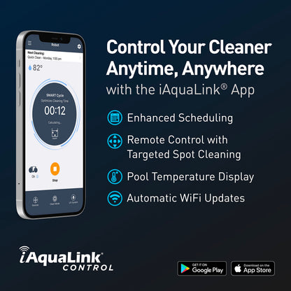 Polaris pool vacuum — Smart robotic cleaner with iAquaLink control and long cable