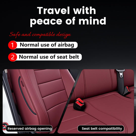HKZ vehicle seat cover — custom fit burgundy leather for Honda Civic sedan 2022-2026