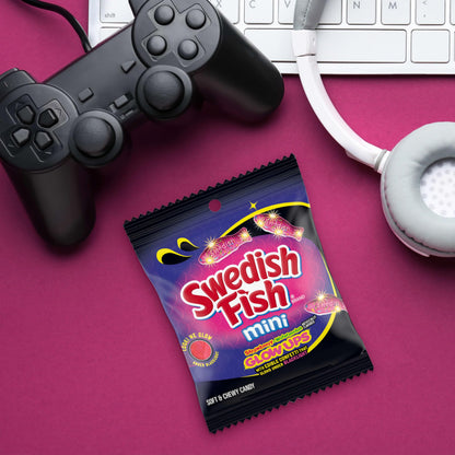 SWEDISH FISH mini glow ups - Strawberry-watermelon gummy candy, 12 bags
