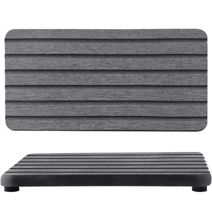 NiuYichee soap dish — Water absorbent diatomite with grooved design and rectangle shape