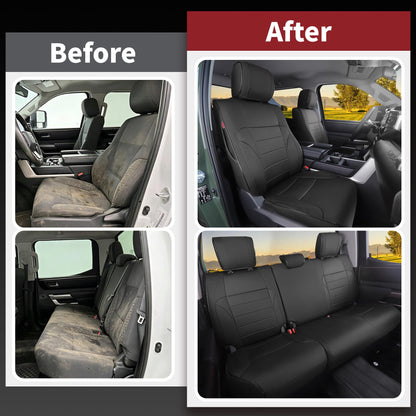 HKZ vehicle seat covers - Custom fit leather for Toyota Tundra 2022-2026 CrewMax and Double Cab