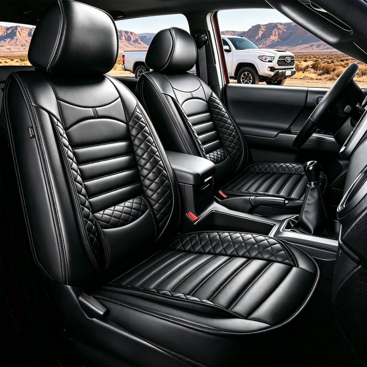 VEHICLE_SEAT_COVER — AOMSAZTO leather seat covers for 2024-2026 Toyota Tacoma truck