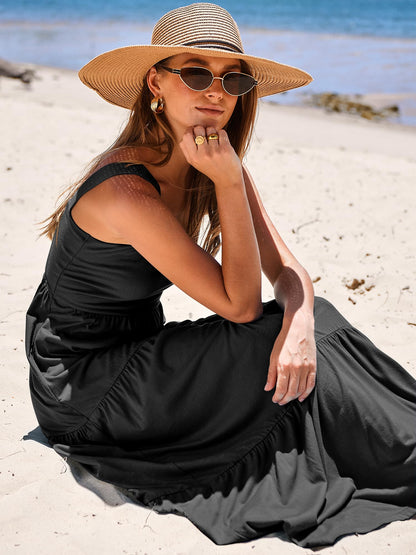 Dress — Sleeveless tiered maxi with pockets by ANRABESS