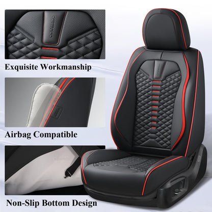 Coverado seat covers — waterproof nappa leather for cars in black and red