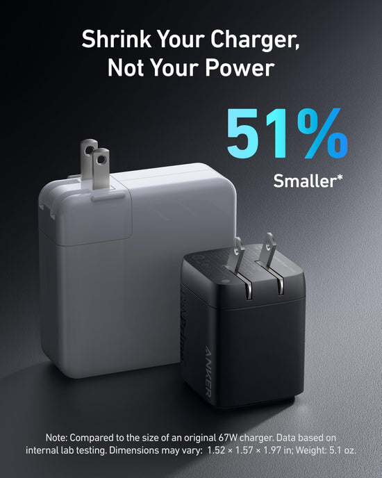 Anker charging adapter — 67W GaN with 3 ports for fast charging devices