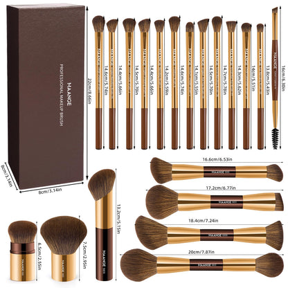 MAANGE cosmetic brush set — 20 double-end brushes with gift box for blending