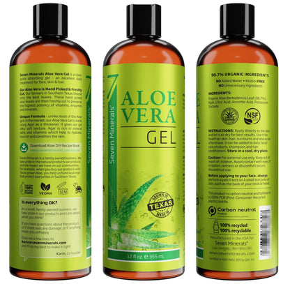 Skin moisturizer — Organic aloe vera gel from freshly cut 100% pure aloe