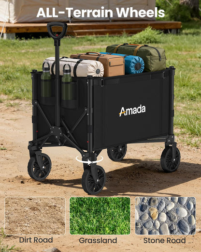 Utility cart wagon — Foldable with 220 lbs capacity and expandable storage