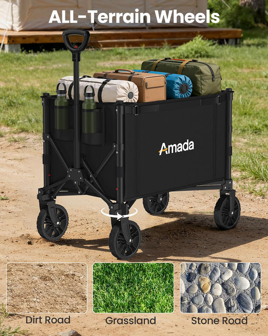 Utility cart wagon — Foldable with 220 lbs capacity and expandable storage