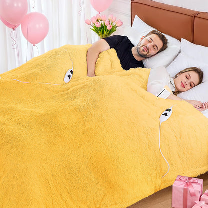 RUJIPO heated electric blanket — faux fur with fluffy Sherpa back and 10 heat settings