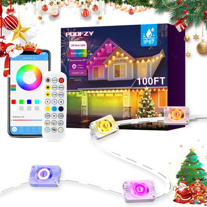 POOFZY string light — RGBIC smart outdoor decor with app control and 50 scene modes