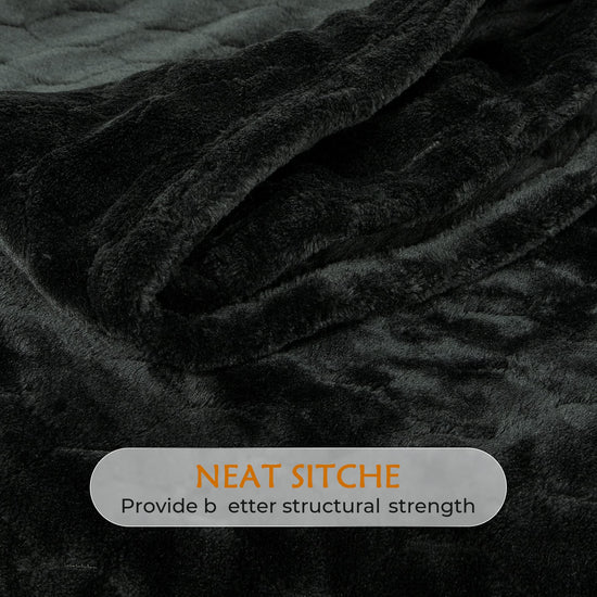 TOONOW fleece blanket — super soft fuzzy throw with geometric pattern