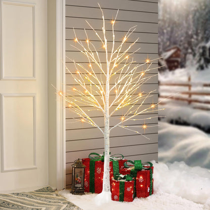 Dazzle Bright artificial tree — 6 ft Christmas birch tree