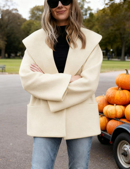 Hooever women's oversized cardigan with shawl collar and open front