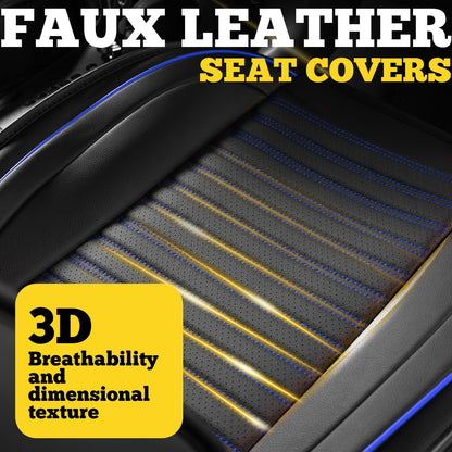 LINGVIDO vehicle seat cover — Faux Nappa leather and waterproof design for 5 seats