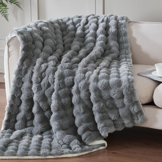 Serenhom throw blanket — soft cozy faux fur plush design for warmth and comfort