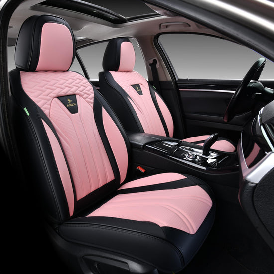 FLORICH automotive front seat covers - waterproof pink and black leather seat covers 2 packFLORICH automotive front seat covers - waterproof pink and black leather covers 2 pack