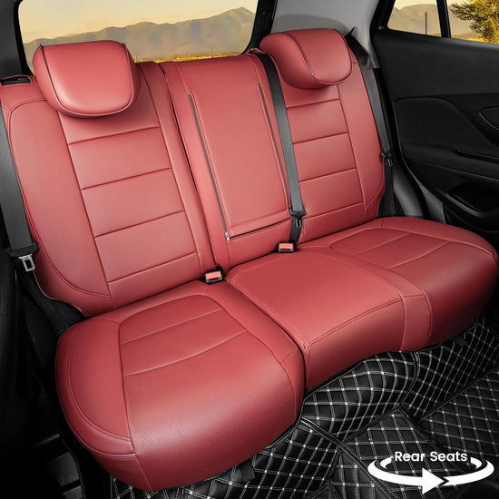 HKZ vehicle seat covers — Custom fit burgundy leather for Buick Encore 2013-2022
