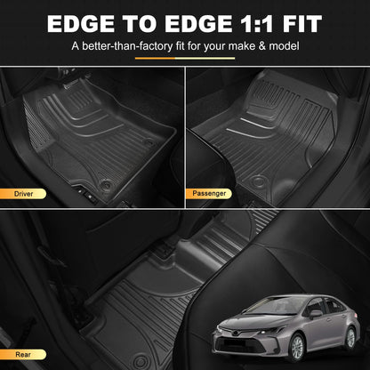 AOMSAZTO car floor mats - Heavy duty TPE all weather liners for Toyota Corolla sedan 2020-2026
