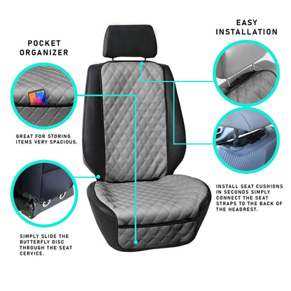 FH Group vehicle seat cover — Faux leather single front seat with pockets and airbag compatibility