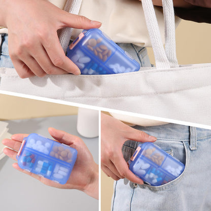 Zuihug personal pill dispenser - compact and portable design with 10 compartments