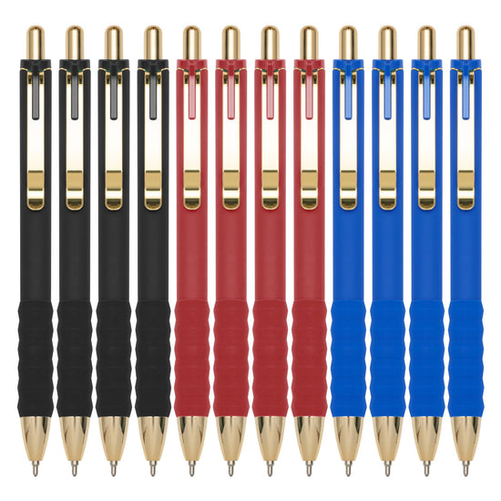 Linbsunne ballpoint pen — black medium point with soft grip retractable design