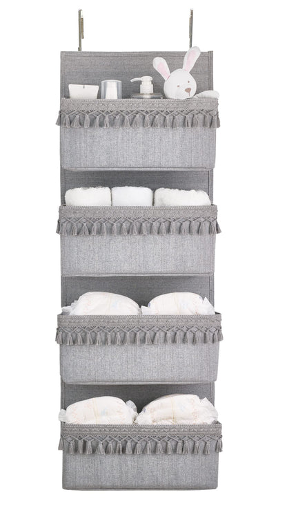 Dahey caddy - over the door organizer with tassels for closet and bathroom storage