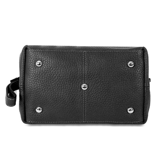 KomalC cosmetic case — premium buffalo leather with water resistant lining