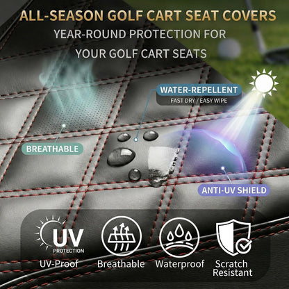 SugarFox vehicle seat cover — PU leather for EZGO TXT and RXV models