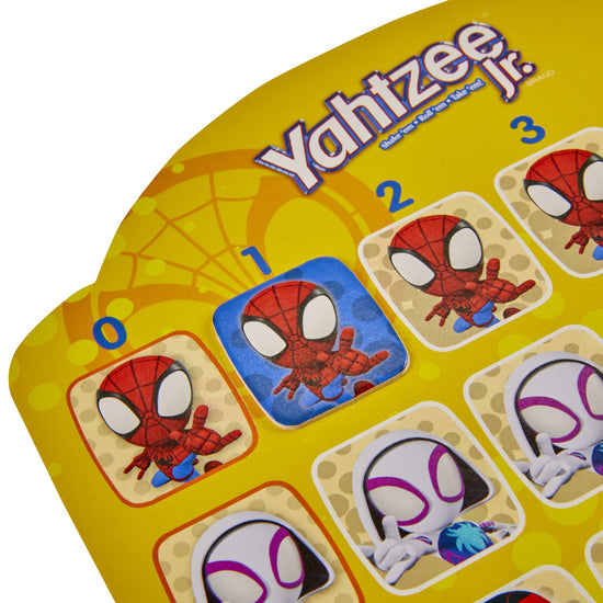 Board game — Hasbro Gaming Spidey and His Friends Yahtzee Jr. Marvel Edition for kids aged 4 and up