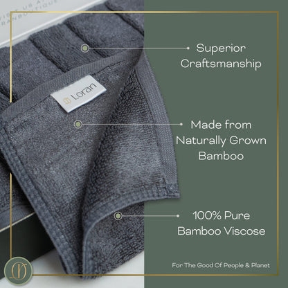 Towel — Soft bamboo washcloths set of 6 for skin cleansing 10” x 10”