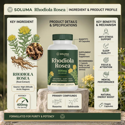 Roilois Soluma Rhodiola Rosea, Pure & Simple, Daily Support