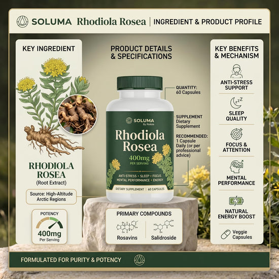 Roilois Soluma Rhodiola Rosea, Pure & Simple, Daily Support