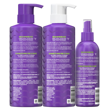 Aussie Kids hair care bundle set - shampoo, conditioner and detangler spray