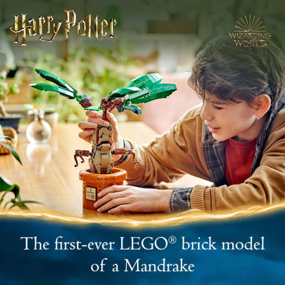 LEGO Harry Potter Mandrake figure and pot plant toy - magical creature playset for kids