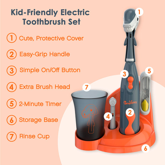 Brusheez electric toothbrush for kids with accessories set