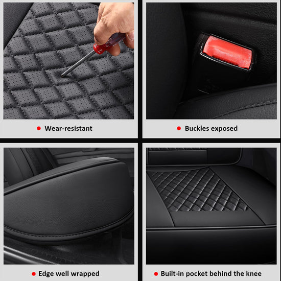 MIROZO vehicle seat cover — waterproof leather full set for cars and SUVs